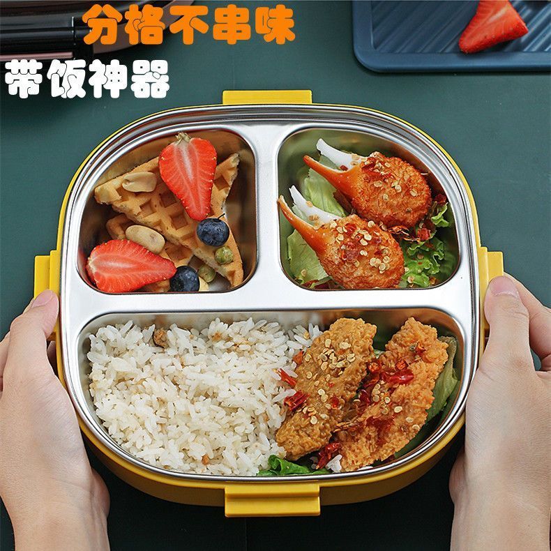 好物上新  保溫飯盒不鏽鋼304學生大容量女韓版可愛上班族帶蓋便當盒微波爐