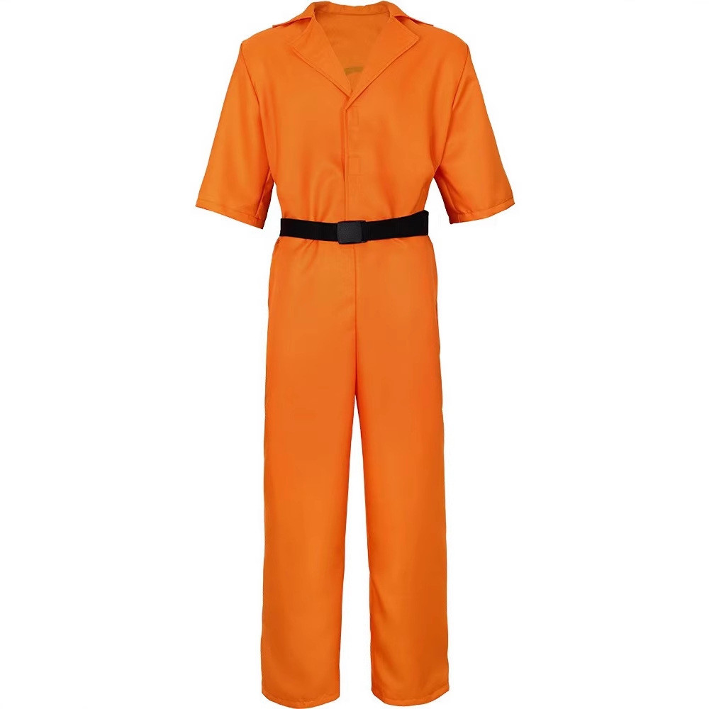 💖次元不是界限💖新品上架 可開統編萬聖節哈羅威美國路易吉成人男女表演服裝囚犯扮演服飾橙色囚犯服尾牙表演