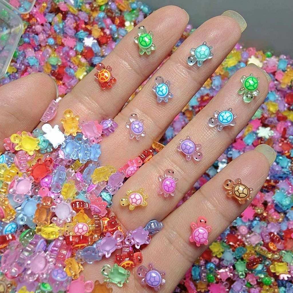 台灣現貨🌟 迷你夜光烏龜 超小隻烏龜 烏龜對對碰 小烤鴨 小煤球 小烏龜 樹脂盲袋對對碰玩具 小禮物 diy飾品 禮品