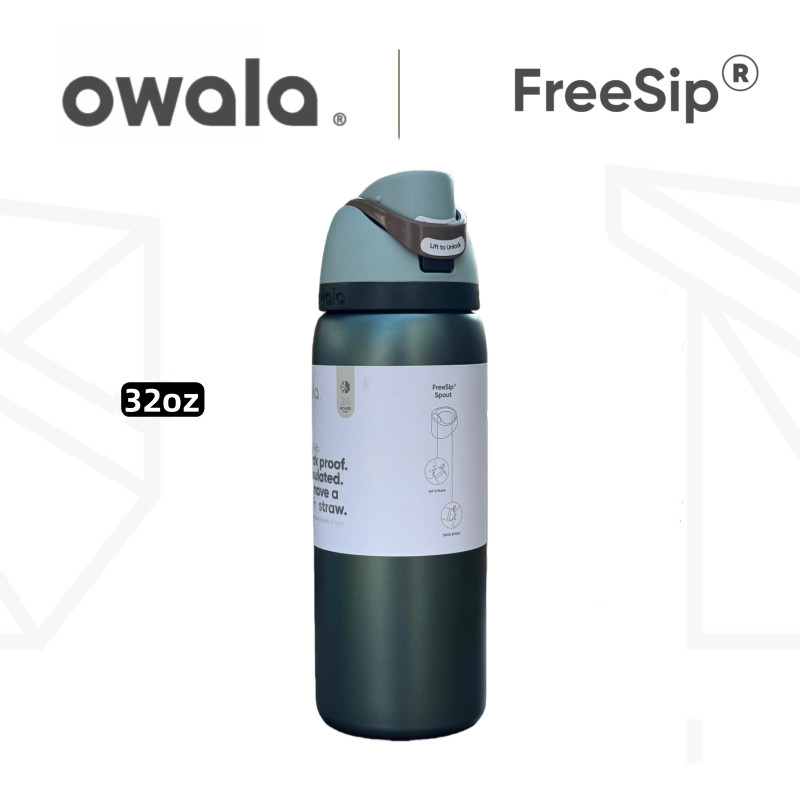 Owala FreeSip 24-32 盎司帶吸管的絕緣不銹鋼水瓶,不含 BPA 的防漏真空保溫瓶,適合運動健身房旅行
