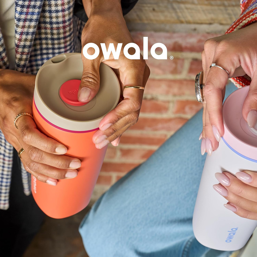 正品 Owala SmoothSip 滑塊更換蓋 - 用於 12 盎司和 20 盎司的防漏 BPA 咖啡杯蓋,易於清潔設
