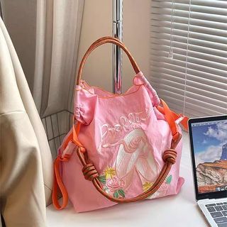 🐰臺灣*出貨🐰日本ball chain刺繡芭蕾舞鞋購物袋環保袋小眾通勤單肩包斜挎包