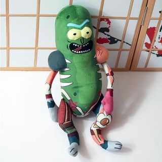 RICK AND MORTY 瑞克黃瓜公仔 毛絨黃瓜瑞克和莫蒂老鼠周邊 玩具 創意玩偶 醜萌公仔 個性玩偶 玩具