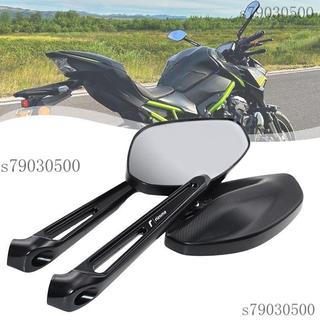機車後照鏡 機車後視鏡 摩托車後照鏡 車鏡 適用川崎Z400 Z1000 Z900 Z650改裝大視野後視鏡鋁合金反光倒