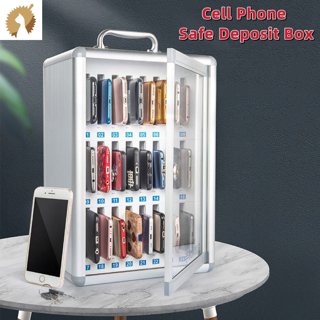 手機保險箱帶鎖手機儲物盒透明餐廳員工儲物學生會議工廠儲物櫃 6 / 12 / 24 / 36 / 48 / 60