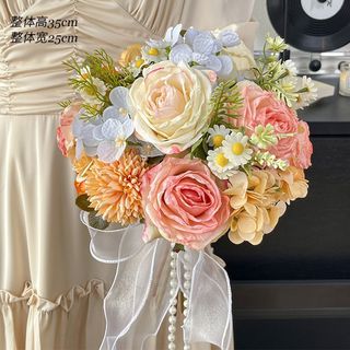 【手捧花仿真花】仿真花 假花 花束 裝飾花束 假花裝飾 仿真花混搭花束 訂婚領證拍照裝飾 康乃馨花束 玫瑰花束 假花花束