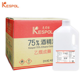 【KESPOL 克司博】75%酒精 醫療用酒精 4000ml 6桶/箱 桶裝酒精 醫用酒精 酒精液 箱購免運 台灣製造