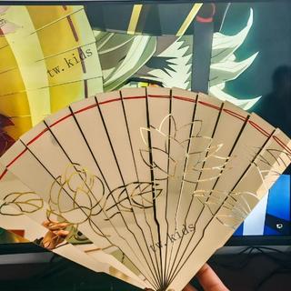 可開發票🌈現貨童磨道具古風扇子 雕刻蓮花 鬼滅之刃cos金色亞克力🔥免運🔥熱賣