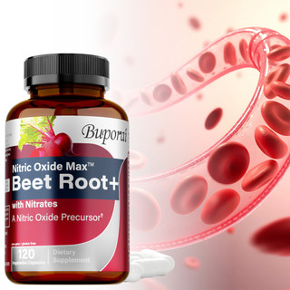 Buporai - Nitric Oxide Max，甜菜根萃取物，含有天然硝酸鹽 - 60/120粒膠囊 美國製造