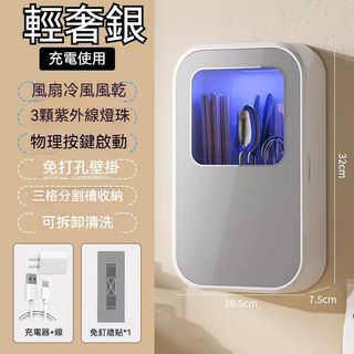 現貨隔日達 筷子消毒機 壁掛式 紫外線消毒家用小型筷籠 廚房壁掛式消毒筷子筒快子勺子刀具 除菌 風乾 收納 鏤空瀝水設計