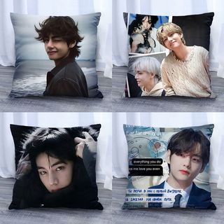 BTS 防彈少年團 全團 金泰亨 BTS抱枕靠枕 BTS禮物周邊新款金泰亨周邊抱枕明星枕頭學生宿舍床頭靠枕閨蜜同學朋友禮