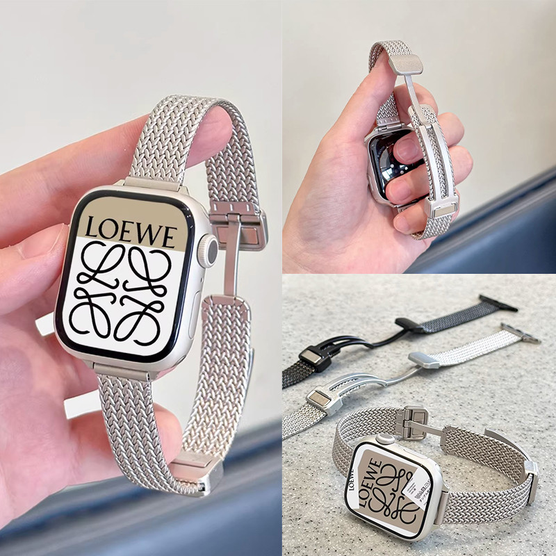 隔日到貨🔥麥穗金屬錶帶Apple Watch S11 錶帶 10 9 8 7 SE 全系列通用 蘋果錶帶46 49mm