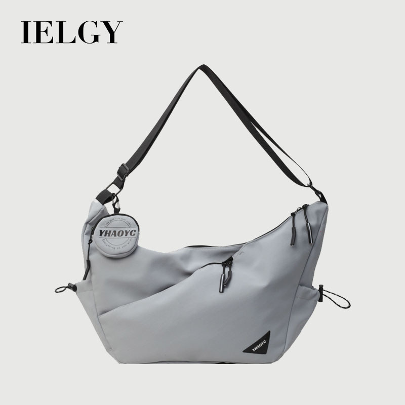 IELGY 女士斜背包 大容量帆布休閒簡約餃子包