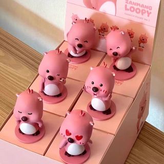 臺灣現/🎀擺件 桌面可愛擺件 迷你擺件韓國zanmang loopy粉色海狸露比系列盲盒一二代擺件可愛手辦禮物
