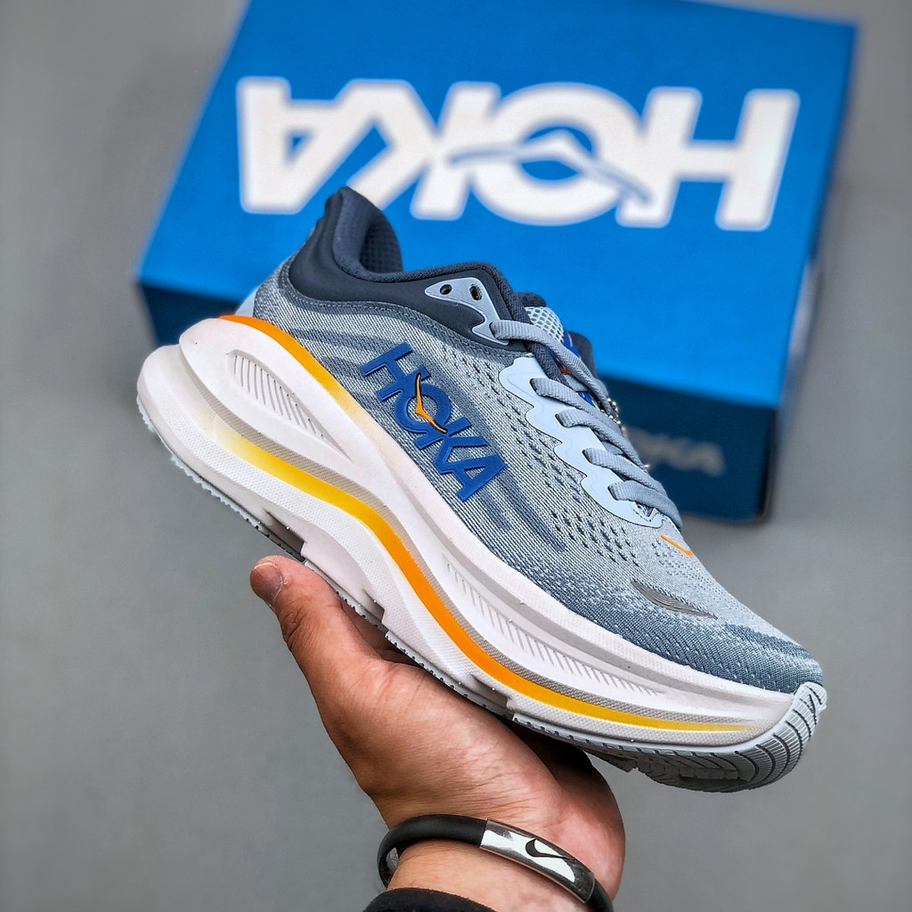 經典HOKA One One Bondi 9跑鞋男女專業賽車厚底網面輕便運動鞋NRLO E771 ZGUX