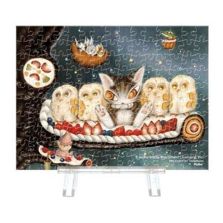 Yanoman 達洋貓 貓頭鷹裁判官 透光 附透光架子 迷你150片拼圖(2308-38)