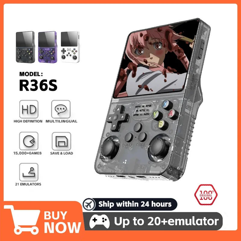 R36S 復古手持視頻遊戲機 Linux 系統 3.5 英寸 IPS 屏幕迷你便攜式手持視頻播放器 64GB 15000