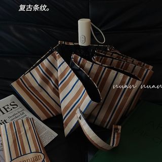 美式復古條紋高顏值雨傘女摺疊晴雨兩用防曬紫外線抗風太陽傘ins【A+精選】