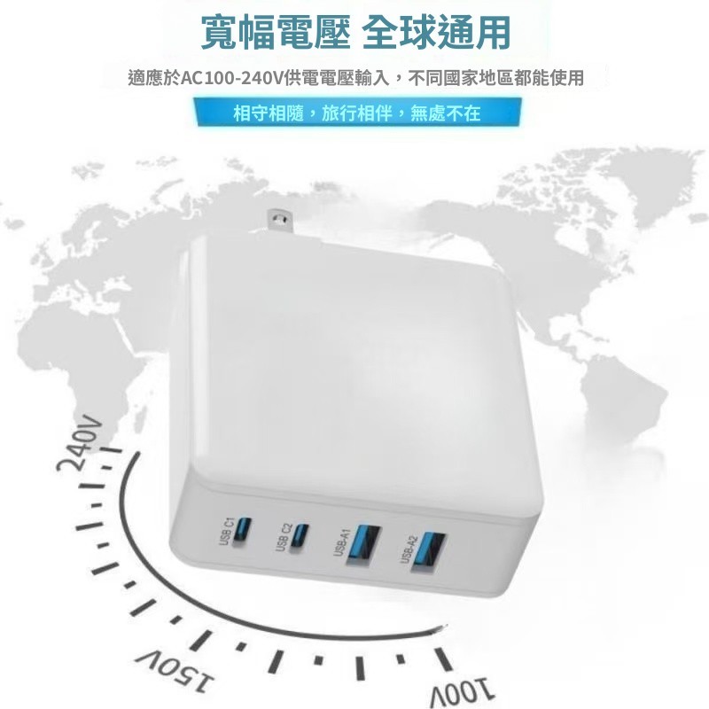 臺灣現貨 隔日達 新款PD65W快充手機充電器 美規PD+3USB多口適配器 充電頭
