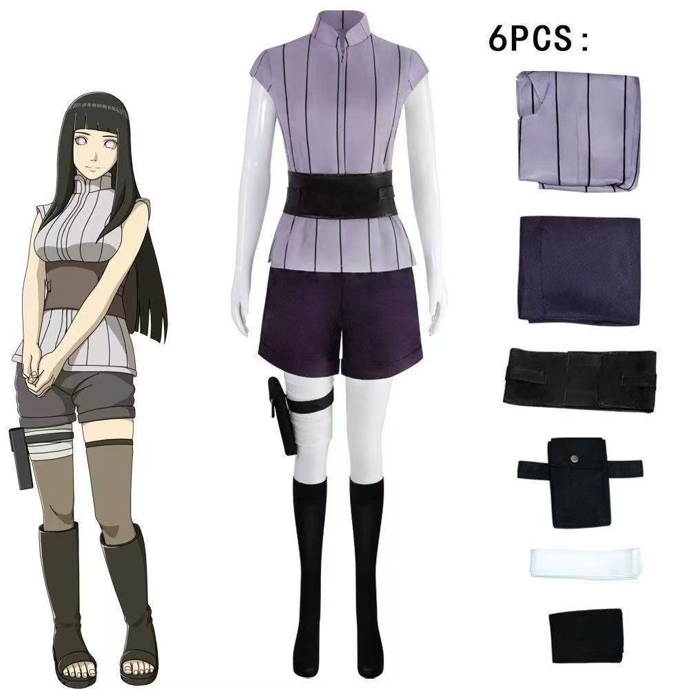 新款動漫火影忍者日向雛田cosplay角色扮演完結版雛田cos服雛田送襪子