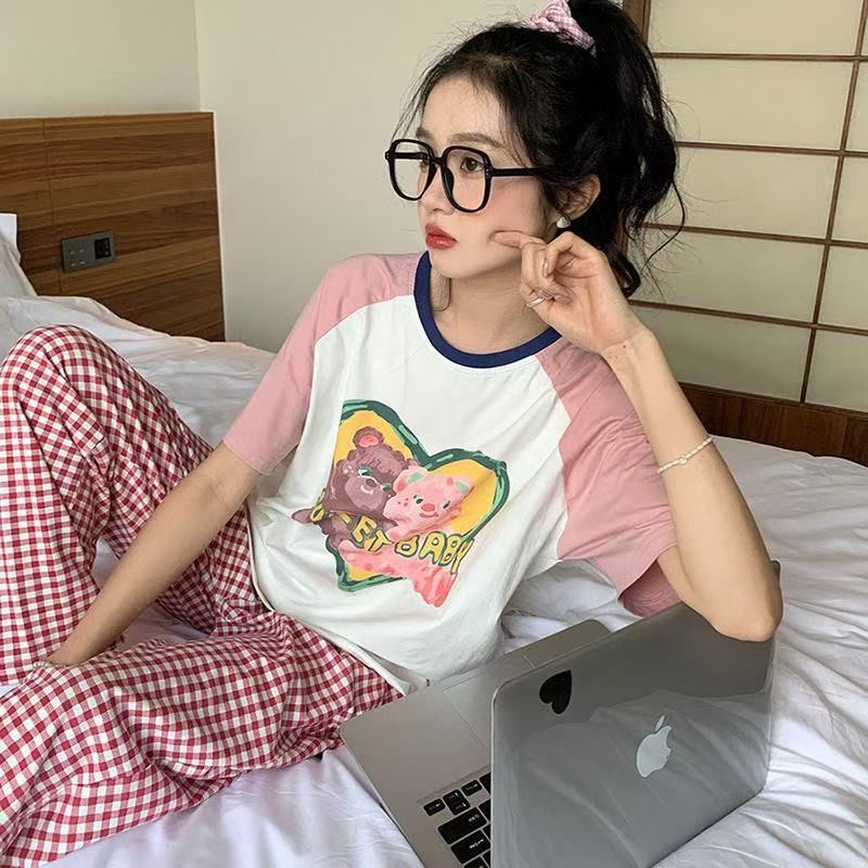 台灣出貨 新款睡衣 高質量睡衣 涼感睡衣 睡衣套裝 可愛睡衣 睡衣女 女生睡衣 夏天睡衣 薄款睡衣 可外穿睡衣 卡通睡衣
