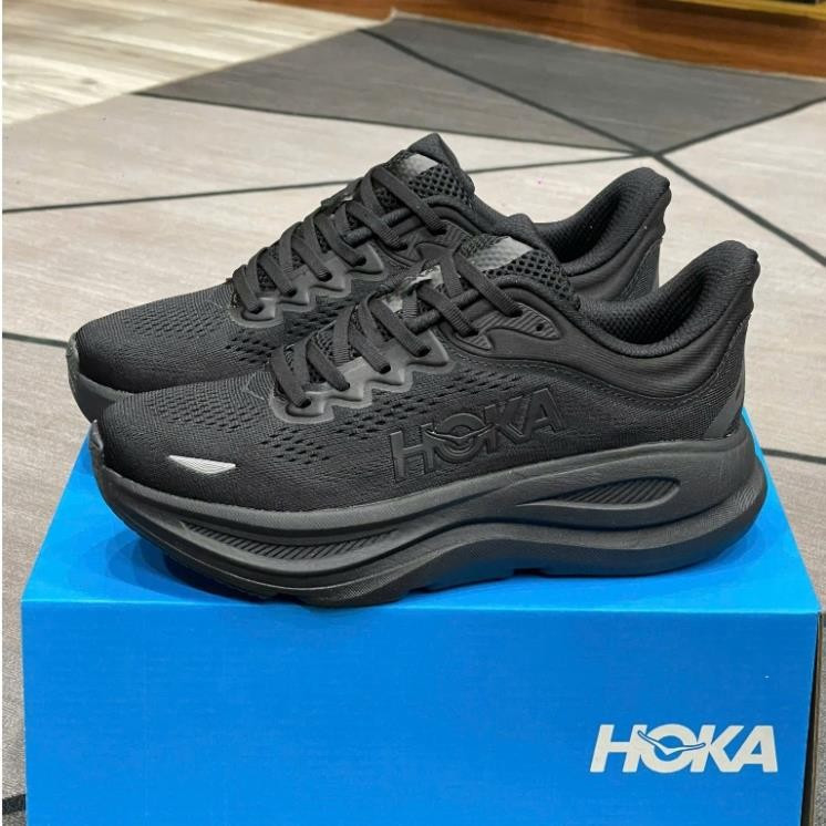 BYD7 HOKA Bondi 9 步行運動鞋黑色/黑色。