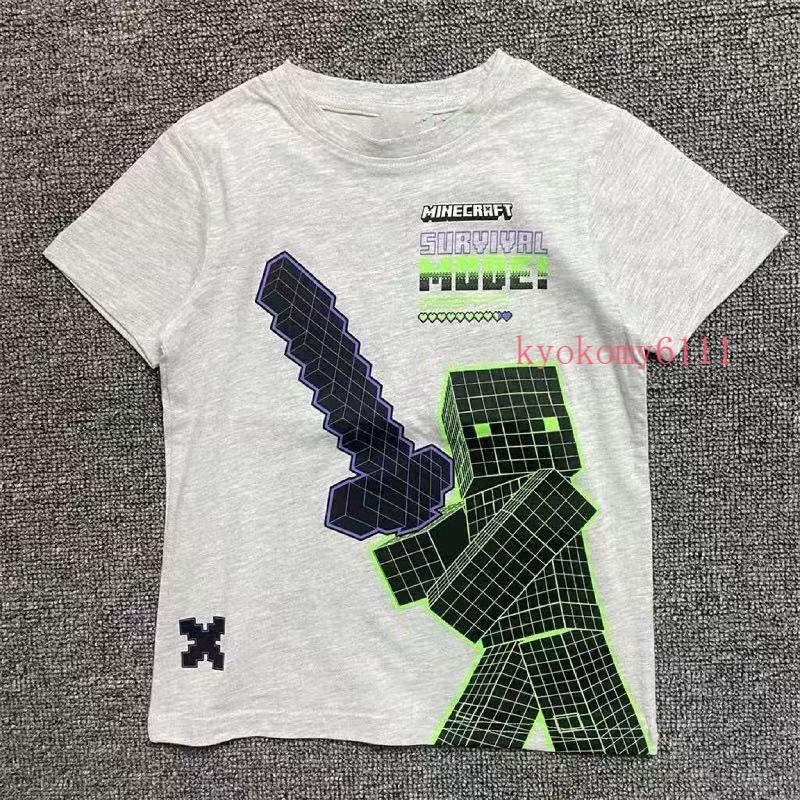 🌈【新品上市】兒童短袖T恤 我的世界T恤 卡通印花T恤 方塊人 苦力怕T恤 2026夏季新款 純棉短袖T恤 兒童上衣