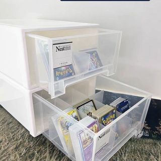 超大容量寶可夢 遊戲王卡牌卡盒 卡夾卡磚收納箱 紙牌盒收納 卡磚收納箱 透明抽屜式