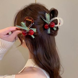 愛依依 髮夾 頭飾 髮飾 頭花 新款可愛紅色髮夾後腦勺盤髮抓夾女ins鯊魚夾子頭飾-13388.