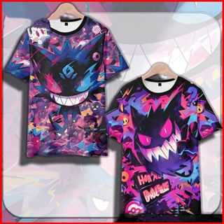 GC1 Pokemon Gengar Cosplay布全圖形夏季T恤動漫短袖上衣GC1