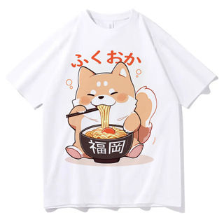 Shiba Inu t 恤青少年街頭服飾 Y2k 卡哇伊嘻哈上衣 t 恤粉彩女性多彩復古圖形復古