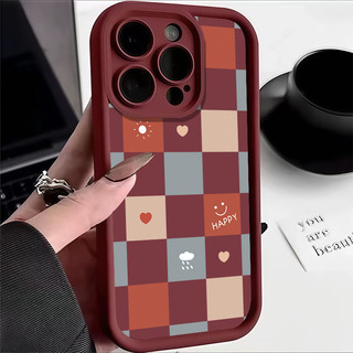 ins笑臉格紋 OPPO A5 A3 A6 PRO 5G A9 A16 A17 A73 A57 A77 4G 手機殼