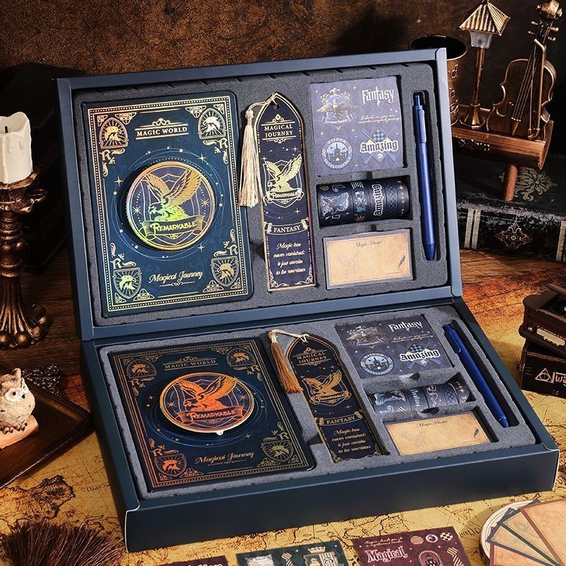 🌟優選臺現🌟哈利波特筆記本禮盒 小衆學生手工diy手帳本素材生日禮物 哈利波特文具套裝 哈利波特素材本 哈利波特手帳本