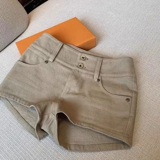 【YWZ】‍短褲女卡其色美式高腰顯瘦包臀牛仔短褲女辣妹夏新款慵懶直筒休閒闊腿褲