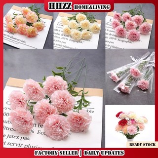 人造康乃馨鮮花花束假花母親節家居房間裝飾花園婚禮裝飾戶外花瓶配件
