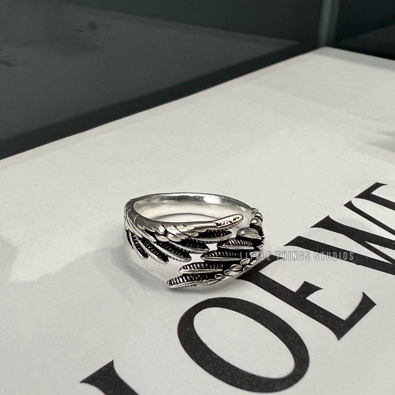 雙翼戒指 開口戒指 翅膀 羽毛 天使之翼 S925 現貨 實拍 男生戒指 天使 翅膀 指環 飛翔 SR027