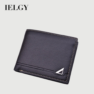 IELGY 男士時尚開口荔枝紋多卡大容量錢包
