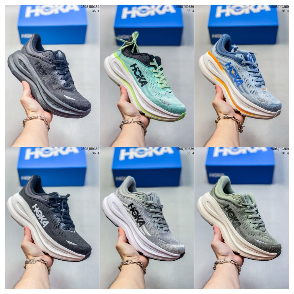 NEW HOKA-BONDI 9 馬拉松軟底跑步鞋 減震耐磨運動鞋 OMBO H56P