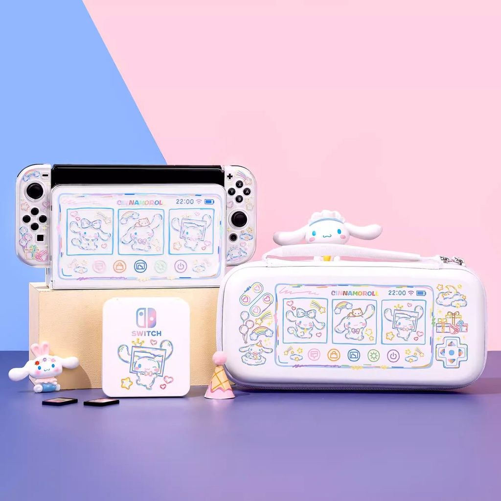 【限時免運】SWITCH OLED保護殼Switch2保護套可插底座殼可開支架 塗鴉玉桂狗