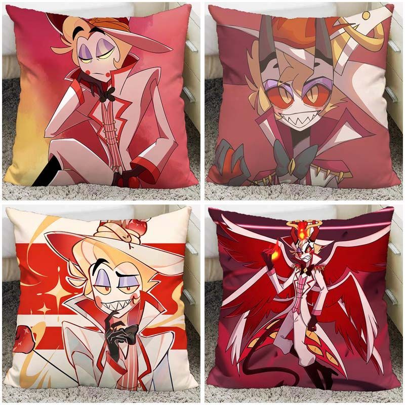 現🚕貨地獄客棧路西法晨星周邊動漫卡通抱枕客廳沙發枕頭雙面含芯靠枕墊