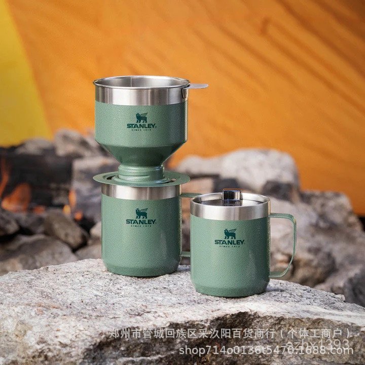 304帶杯子水杯杯手柄stanley帶不鏽鋼戶外咖啡水杯蓋桌面保溫杯 H24C
