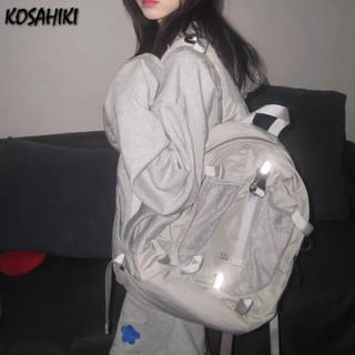 街頭服飾復古時尚揹包休閒潮 Y2k 審美學生書包日本女性 Grunge All Match Rucksacks