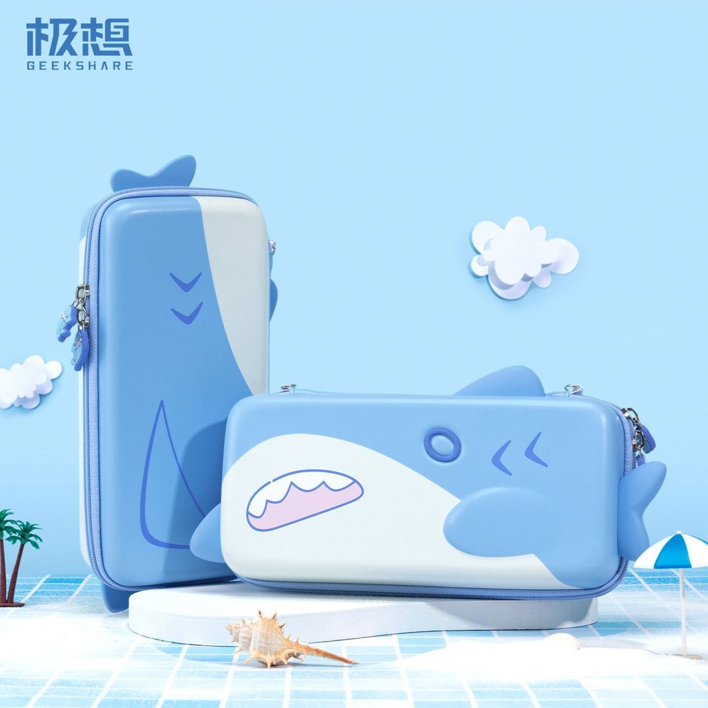 【限時免運】極想任天堂Switch2收納包鯊鯊派對可愛oled硬殼包女生ns2代便攜包