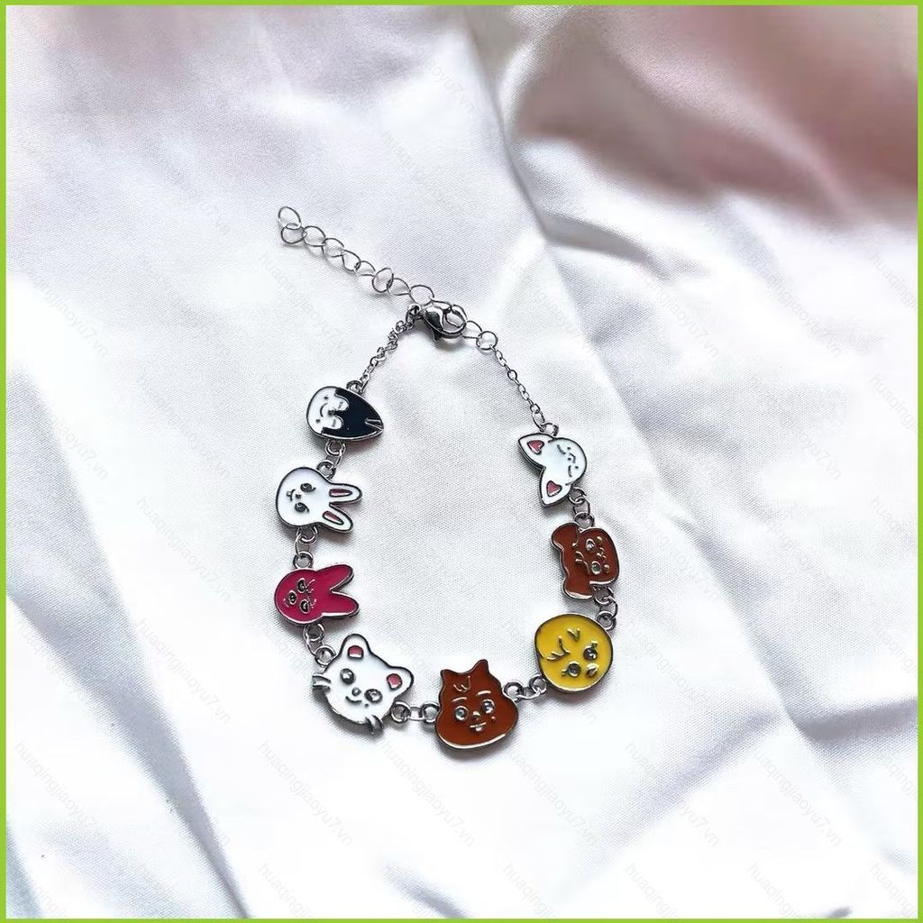 Hj7 Stray Kids SKZOO Wolf Chan Chris 可愛卡通串珠手鍊合金首飾 K-pop Idol