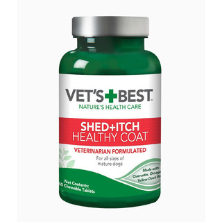 VET'S BEST 狗用 皮膚舒適與健康皮毛營養補充錠 狗皮膚過敏 狗掉毛 換季調理 皮膚癢 狗 SHED+ITCH