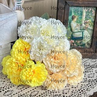 HOYCE 花束-人造花,模擬絲假康乃馨,時尚7頭假花婚禮中心裝飾品