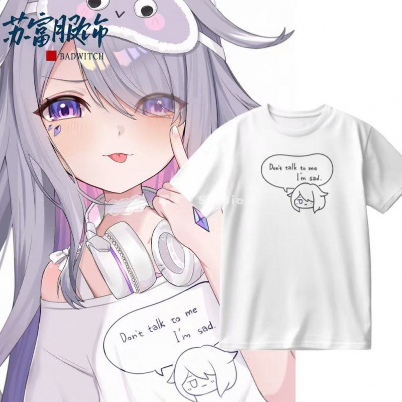 台出貨🔥│hololive holoEN古石碧珠睡衣新衣裝紀念週邊同款印花男女純棉T恤 hololive周邊物料 ho