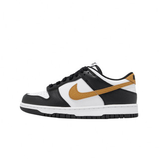 Nike 休閒鞋 Dunk Low GS 大童 女鞋 黑 金 皮革 經典 II7639-001 [ACS]