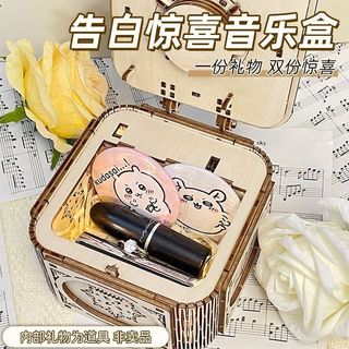 🔥熱賣ing💥手工diy拼裝木質音樂盒發條機芯首飾盒可翻蓋生日表白禮物送禮裝