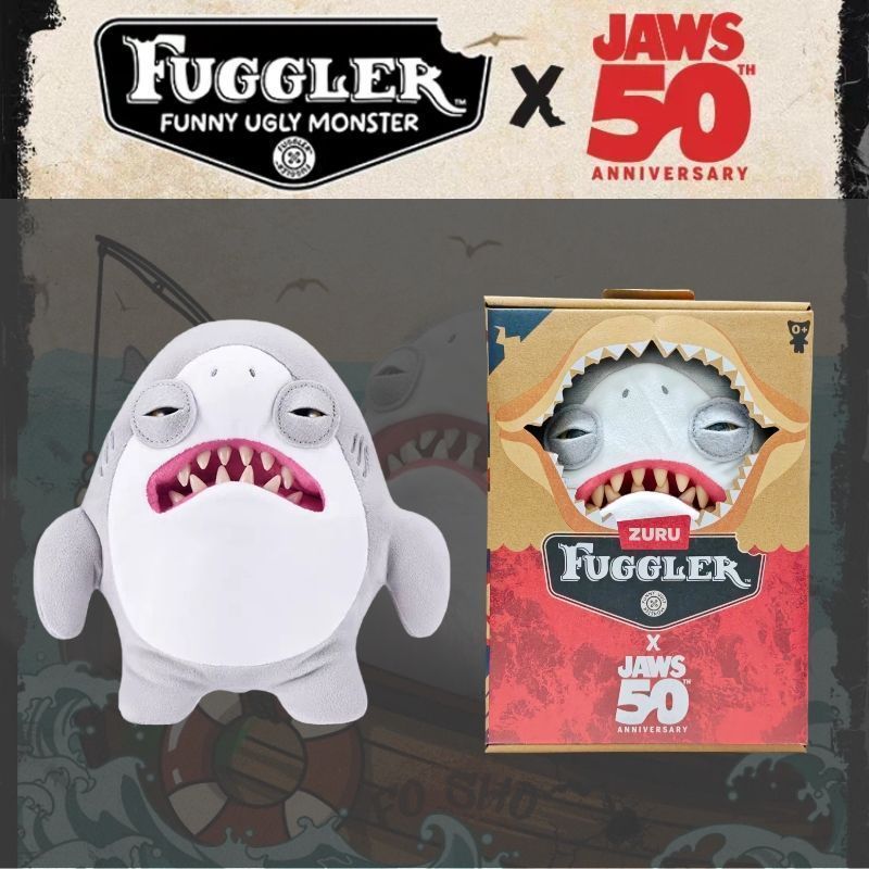 🔥免運本土出貨🔥大白鯊玩具luggler聯名款放克牙寶玩偶醜萌搞怪牙齒怪獸毛絨玩偶 禮盒款大白鯊萌萌怪獸